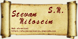 Stevan Miloščin vizit kartica